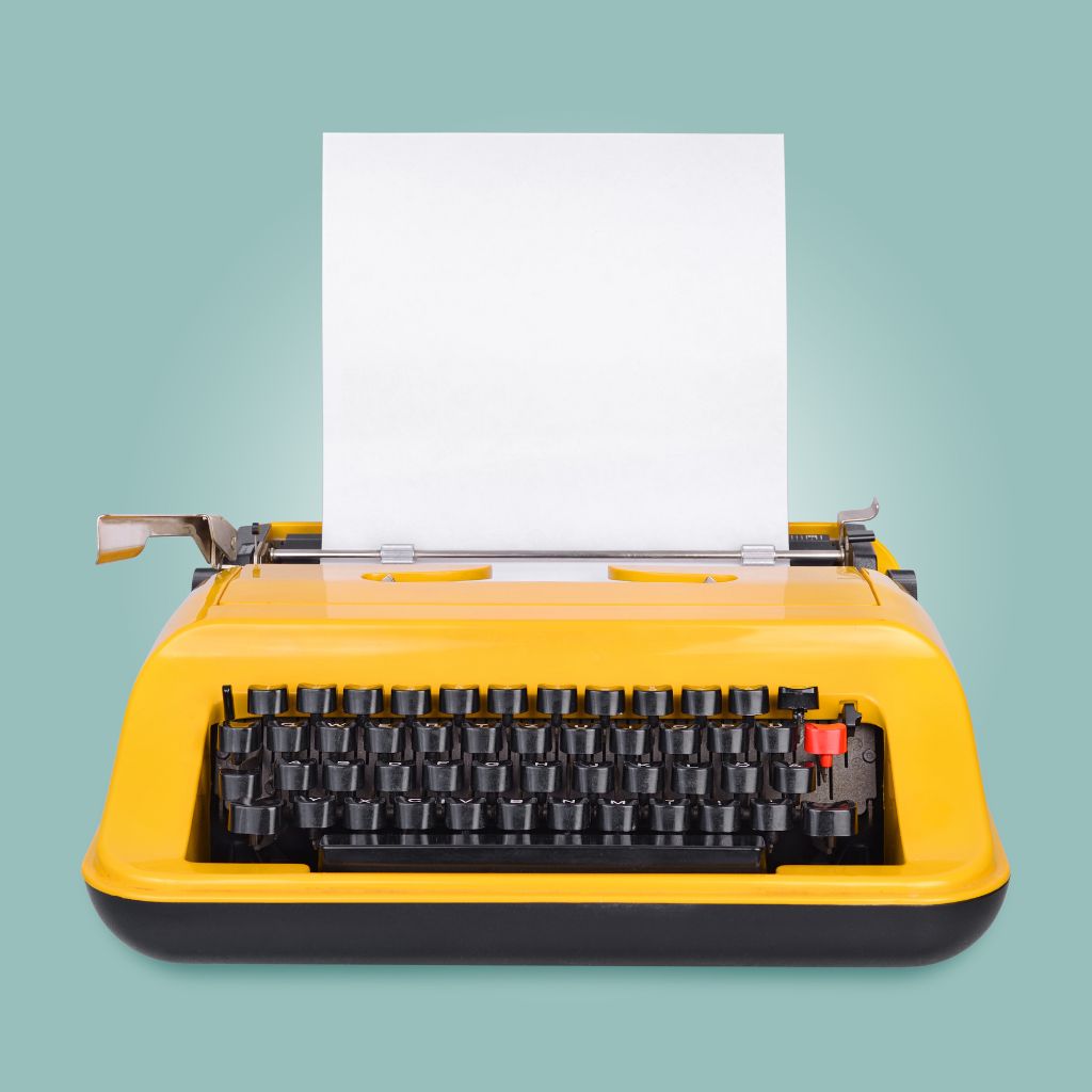 Was ist eine Normseite Foto gelbe Schreibmaschine